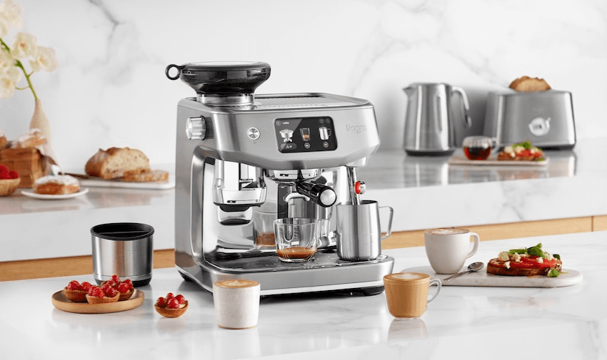 Sage Appliances espresso machine on kitchen counter, Purpl discounts for disabilities and long term health conditions, mobility discounts and offers.
