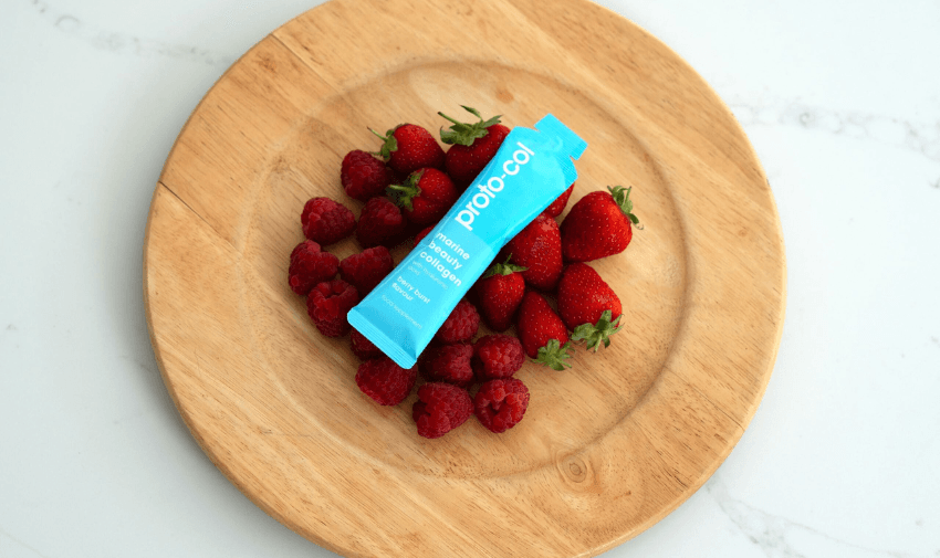 Proto-col sachet with strawberries on wooden plate, Purpl discounts for disabilities and long term health conditions, mobility discounts and offers.
