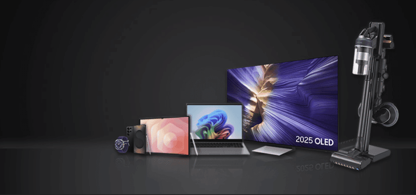 Samsung home tech lineup with OLED TV, laptop, vacuum; Purpl discounts for disabilities and long term health conditions, mobility discounts and offers.