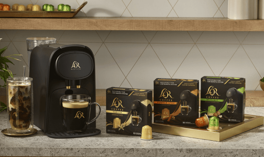 Coffee machine and capsules on kitchen counter, L'OR Purpl discounts for disabilities and long term health conditions, mobility discounts and offers.