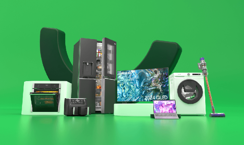 AO appliances on green backdrop, Purpl discounts for disabilities and long term health conditions, shopping discounts for disabled people.