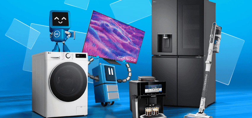 LG appliances and TV with mascots, Marks Electrical Purpl discounts for disabilities and long term health conditions, mobility discounts and offers.