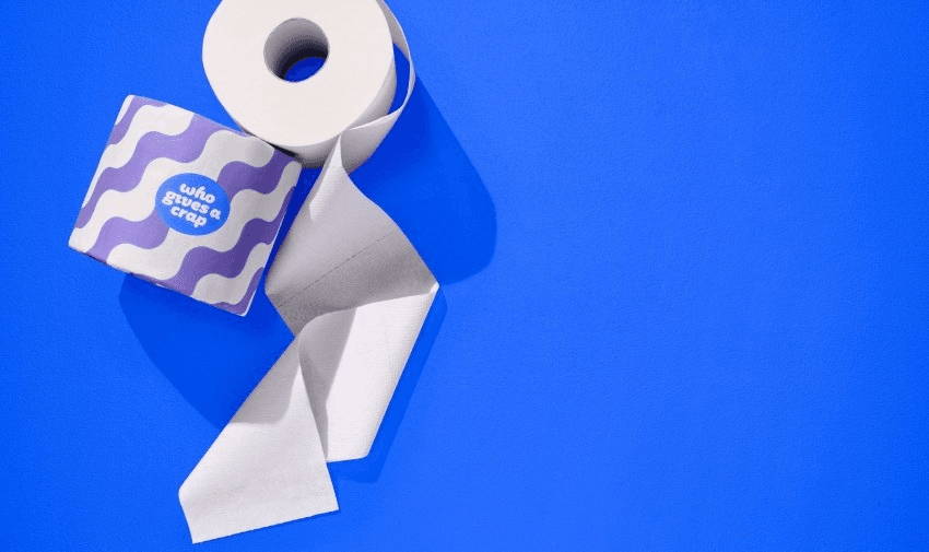 Toilet roll and boxed paper on blue, Who Gives A Crap, Purpl discounts for disabilities and long term health conditions, mobility discounts and offers.