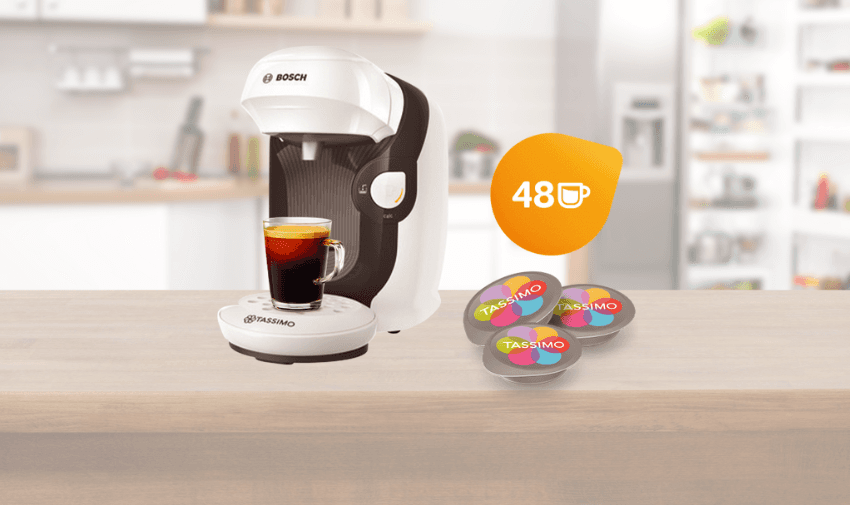 Tassimo coffee machine with pods and 48-cup offer, Purpl discounts for disabilities and long term health conditions, shopping discounts for disabled people.