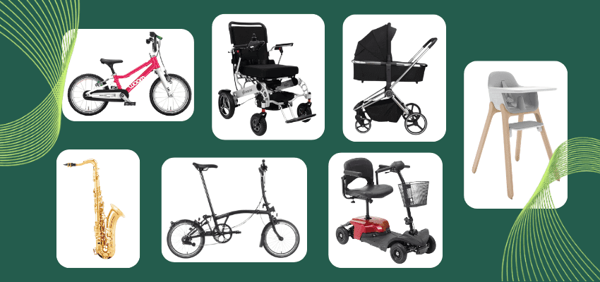 Mobility aids and family gear collage, Wuva Purpl discounts for disabilities and long term health conditions, mobility discounts and offers.