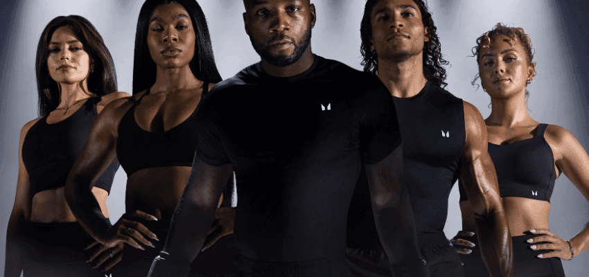 Five athletes in black activewear, Myprotein Purpl discounts for disabilities and long term health conditions, mobility discounts and offers.