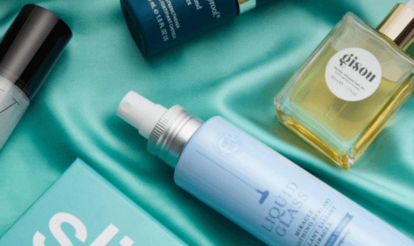 Skincare bottles on teal background, Cult Beauty Purpl discounts for disabilities and long term health conditions, shopping discounts for disabled people.