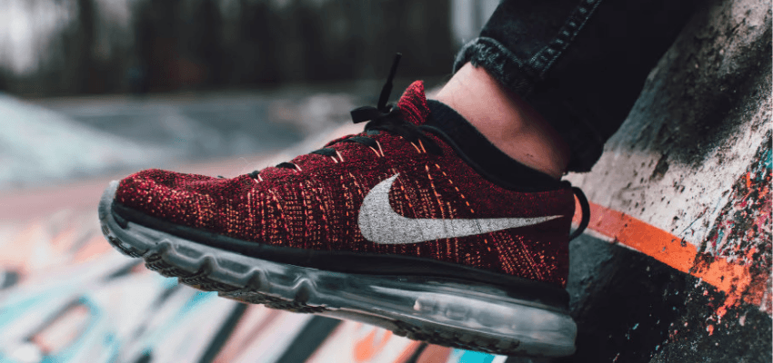 Nike trainer discounts from Secret Sales with stylish red running shoes. Disabled shopping deals and mobility discounts on footwear UK.