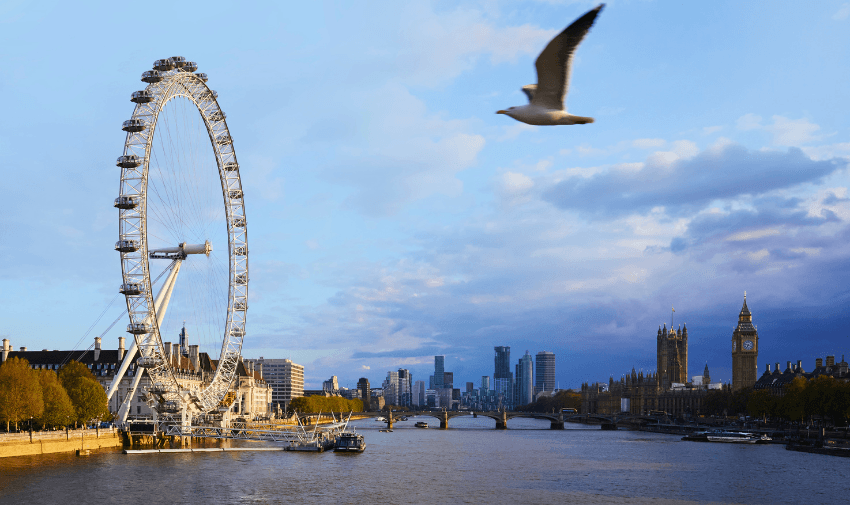 Group of people enjoying the panoramic city view from inside a London Eye pod, perfect for accessible days out and mobility discounts and offers.