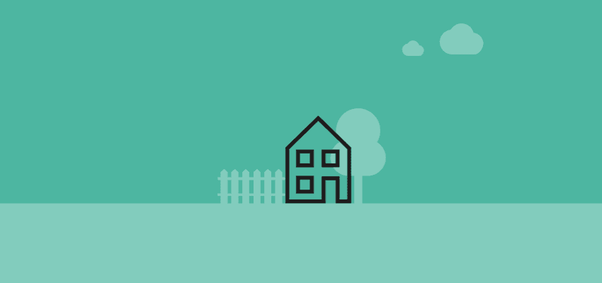 Simple house icon on teal background, Confused.com Purpl discounts for disabilities and long term health conditions, mobility discounts and offers.