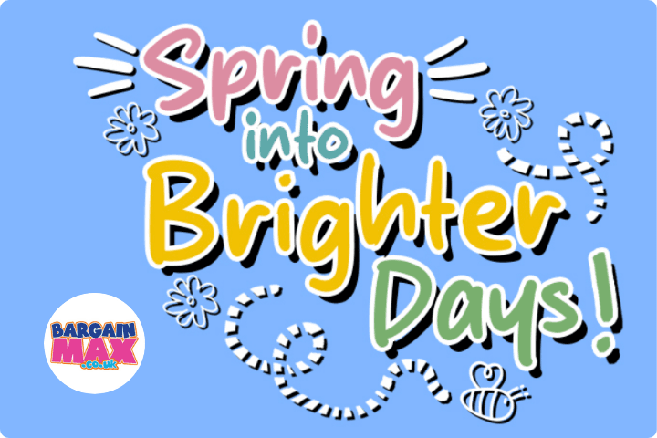 Blue background with text reading spring into brighter days Bargainmax on a post about the top ten gifts that arent chocolate for kids at easter