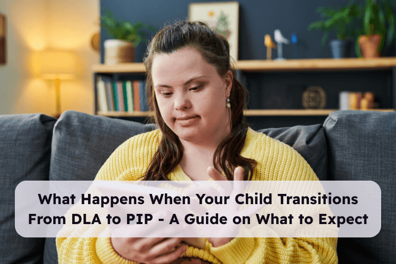 Young woman reading at home – understanding the DLA to PIP transition for disabled children and their families.